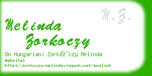 melinda zorkoczy business card